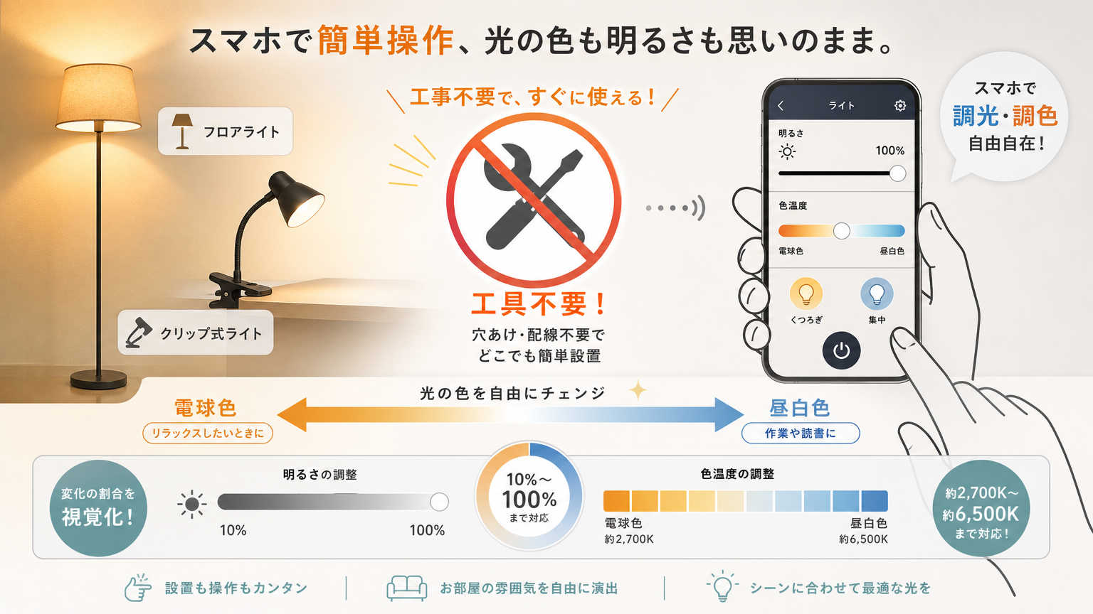 賃貸でもできる照明の工夫